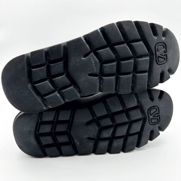 VALENTINO Black Uniqueform VLogo Tall Platform Wedge Boot Size 38.5 Heel Leather - Picture 11 of 11